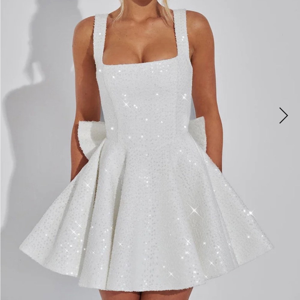 Babyboo fashion white sequin dress